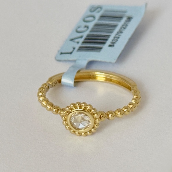 LAGOS Covet Medium Rose Cut Diamond Ring in 18K Yellow Gold Size 6